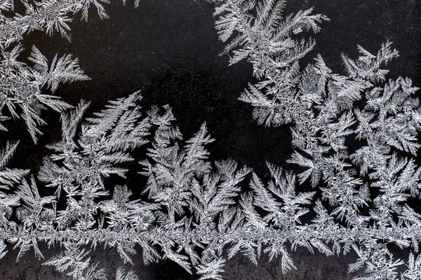 Modello Naturale Gelido Una Finestra Invernale Struttura Modelli Gelidi Struttura — Foto Stock