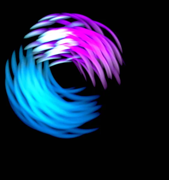 abstract, fractal, computer-generated image of multicolored arches and curves on a dark background for Wallpaper