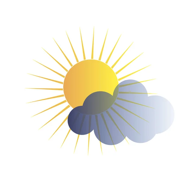 Nube Sol Vector Icono — Archivo Imágenes Vectoriales