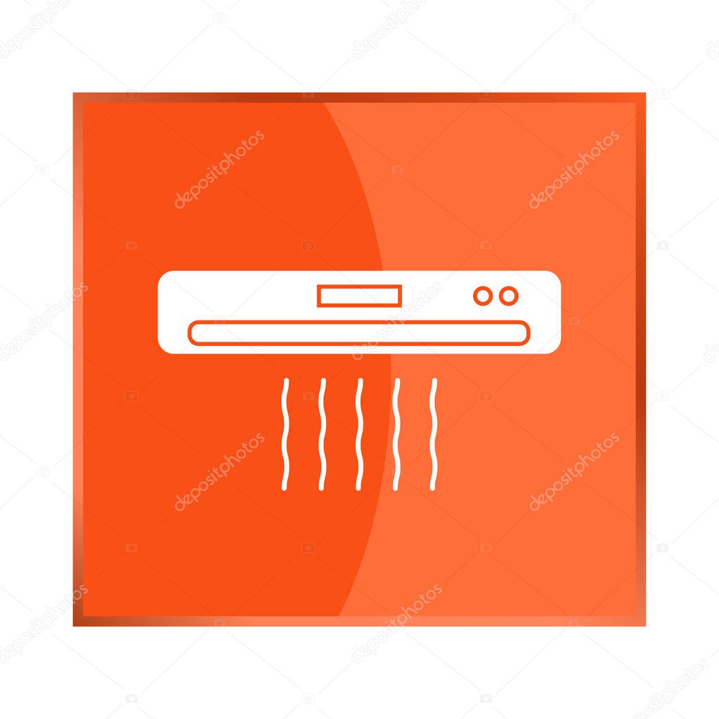 Vector icon indicates the presence of air conditioning in the ro
