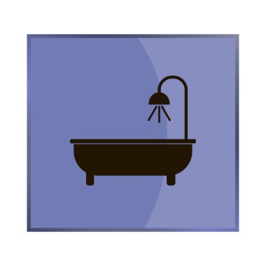 Bir duş ya da banyo odaya sahip vektör simgesi