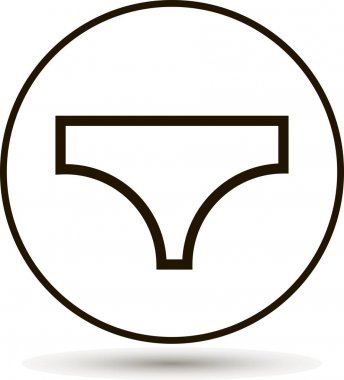 Bir daire içinde külot simgesi. 