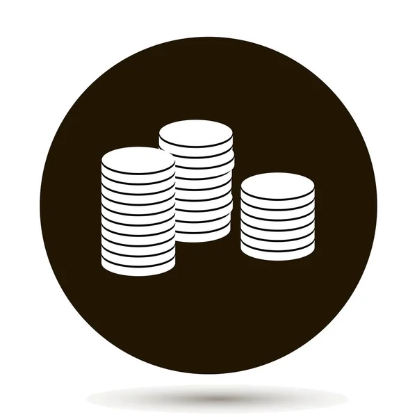 Coins Stack Vektor Illustration auf schwarzem Hintergrund. — Stockvektor
