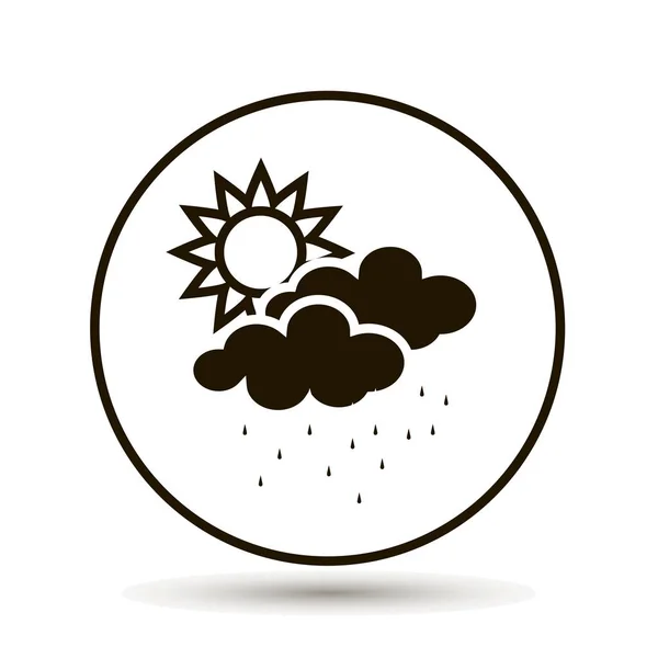 Nube con lluvia y sol. Pronóstico tiempo . — Vector de stock