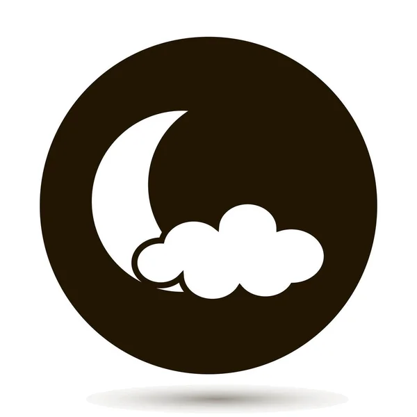 Иконка Луны и облака. Прогноз погоды . — стоковый вектор