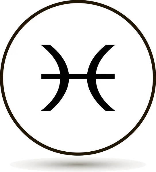 Signo del zodiaco de Piscis. Icono de símbolo astrológico en círculo . — Vector de stock