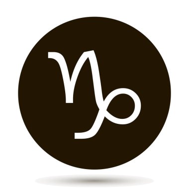 Oğlak Burcu. Daire içinde astrolojik sembolü simgesi. 