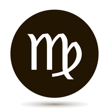 Başak burcu. Daire içinde astrolojik sembolü simgesi. 