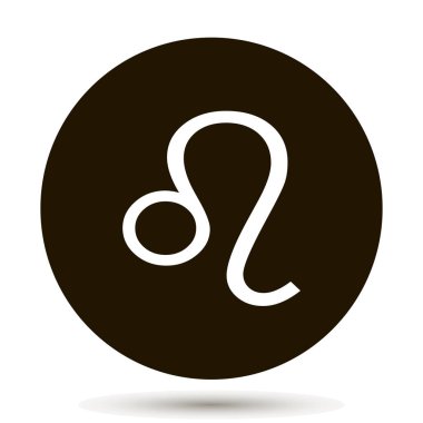 Leo Zodyak işareti. Daire içinde astrolojik sembolü simgesi. 