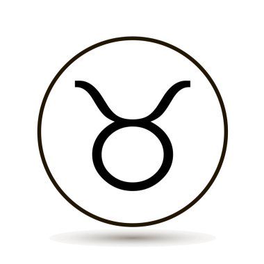 Toros burç. Daire içinde astrolojik sembolü simgesi. 