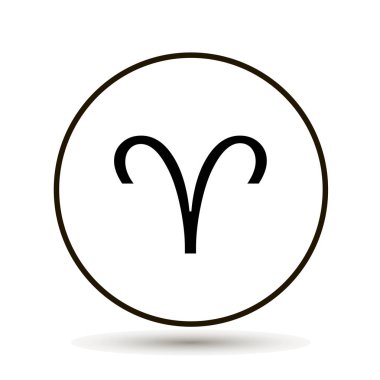 Koç burcu. Daire içinde astrolojik sembolü simgesi. 