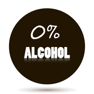 %0 alkol. Vektör simge siyah arka plan üzerine.