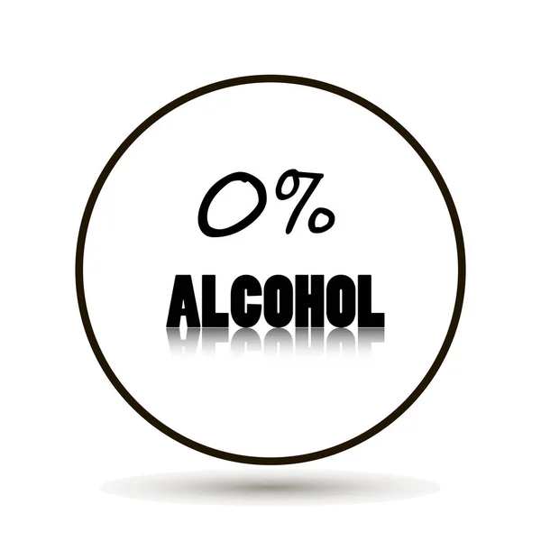 0% alkohol. Vektor symbol på vit bakgrund. — Stock vektor