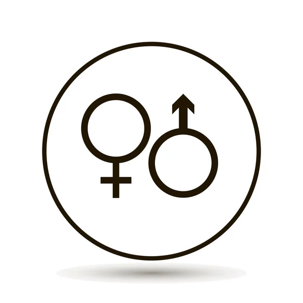 Conjunto de símbolos masculino e feminino . —  Vetores de Stock