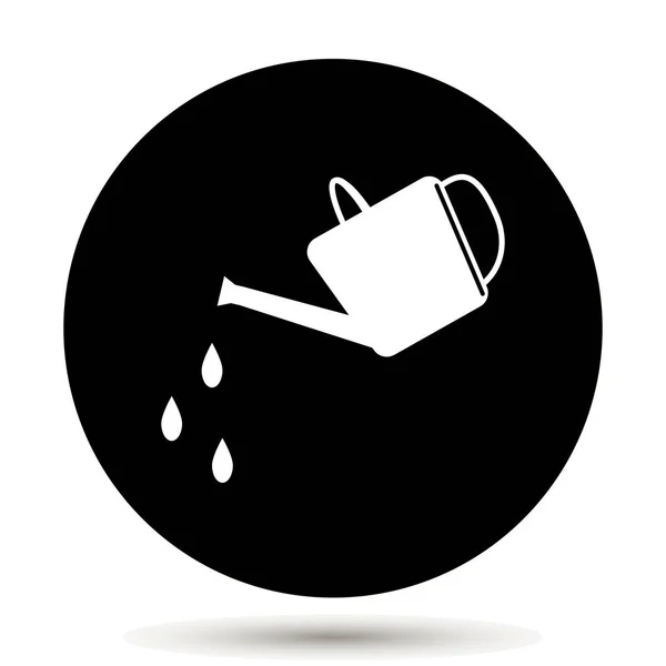 Arrosoir icône vectorielle sur fond noir — Image vectorielle