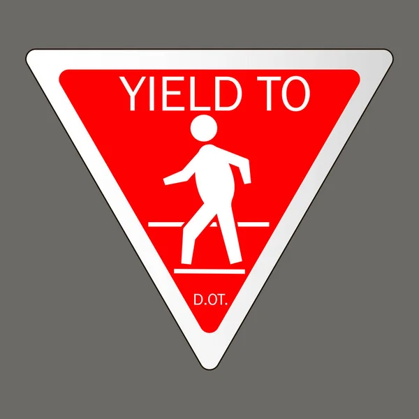 Yield to pedestrians traffic sign — Stock Vector