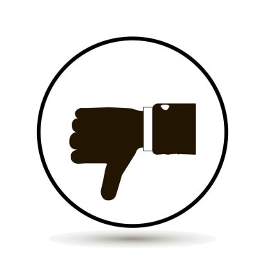 Simge vektör başparmak. Parmak simgesi aşağı indirilir. 