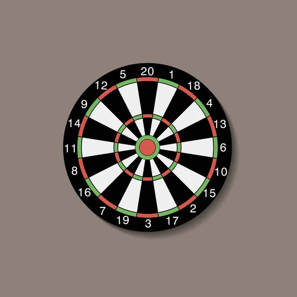Klasik dart tahtası. Vektör çizimi renkli ve siyah ve 