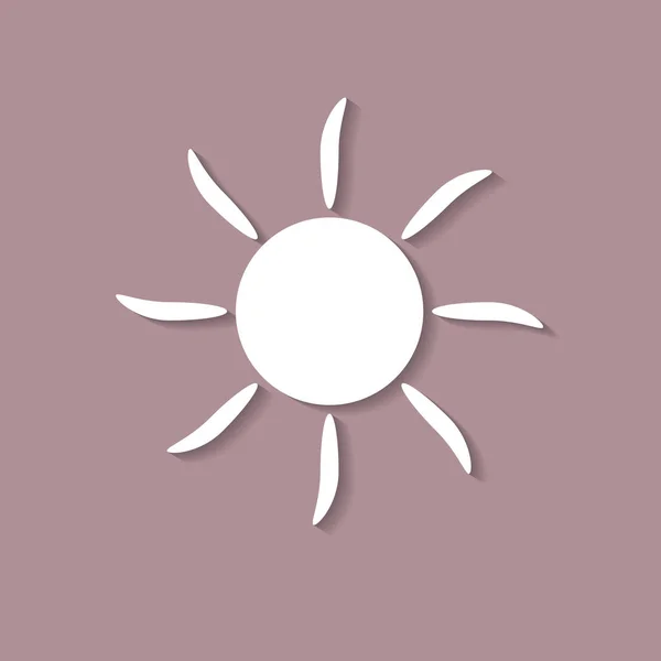 Icono vectorial del sol con sombra — Archivo Imágenes Vectoriales