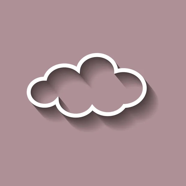 Icono de nube vectorial con sombra — Vector de stock