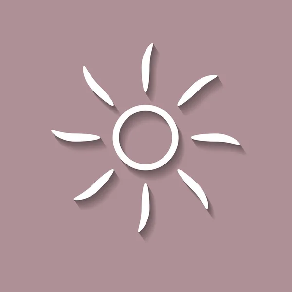 Icono vectorial del sol con sombra — Archivo Imágenes Vectoriales