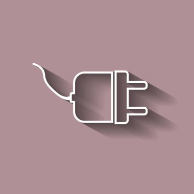 vektör simge elektrik prizinden gölge ile