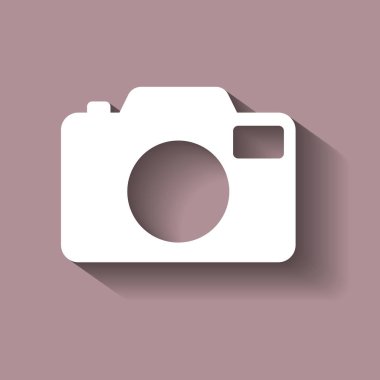 Retro kamera simge vektör gölge ile.