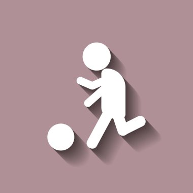 Vektör adam top oynarken. Futbol oyuncusu. Futbolcu.