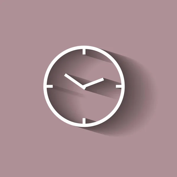 Ícone de vetor de cara de relógio com sombra — Vetor de Stock
