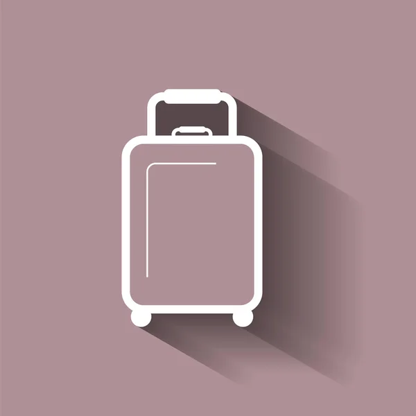 Vector luggage icon with shadow — Stock Vector