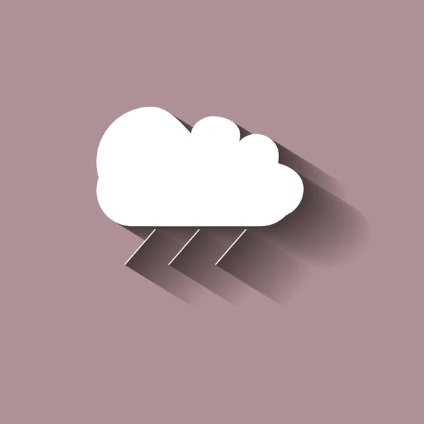 Icono vectorial nube de lluvia, con sombra — Vector de stock