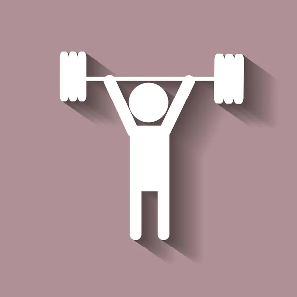 Weightlifter. Vector person . With shadow — Stock Vector