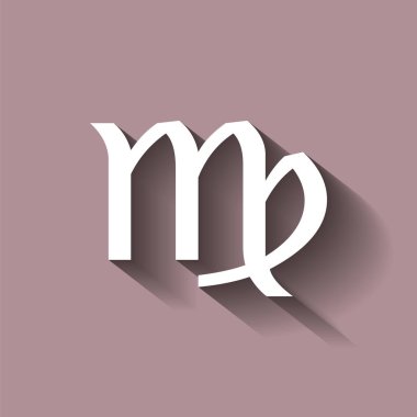 Başak burcu. Gölge ile astrolojik sembolü simgesi