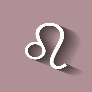 Leo Zodyak işareti. Gölge ile astrolojik sembolü simgesi