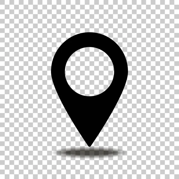 Vector positionering pictogram. Geolocation. Locatie. Een stempel gedrukt op de kaart — Stockvector