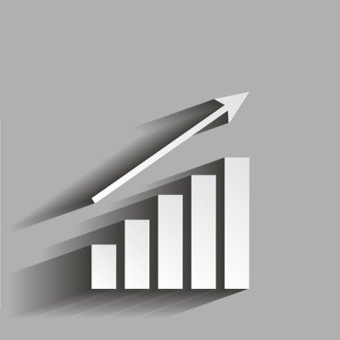 Büyüme grafiği, Infographic, grafik simgesini, düz vektör çizim