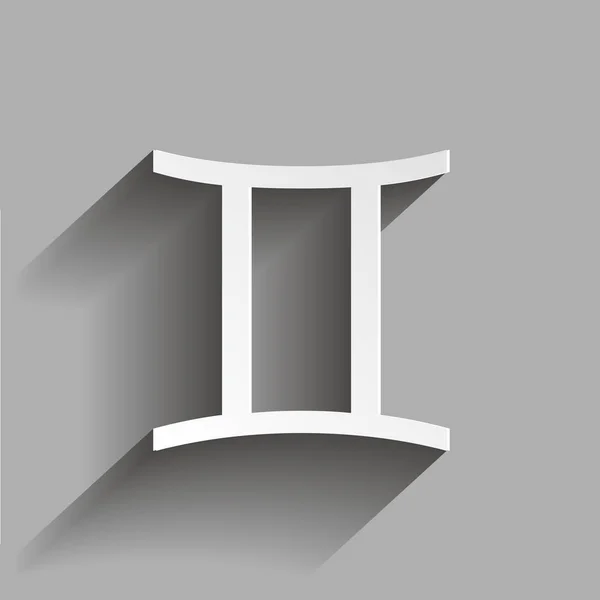 Знак зодиака Близнецов. Значок астрологического символа с тенью — стоковый вектор