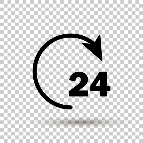 Vector 24 hours icon. Vector circle with an arrow showing non-st — Stock Vector