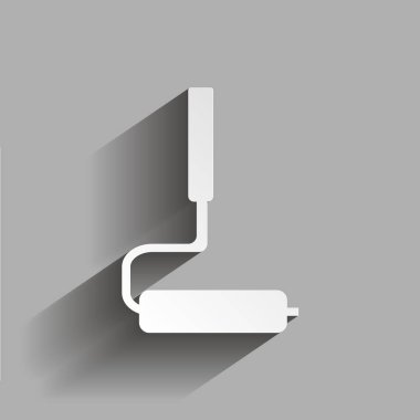 Vektör simgesi görüntü boya silindiri. Vektör çizim gölge tasarımı ile