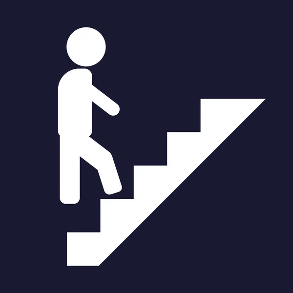 Векторна Ікона Чоловіка Піднімається Сходах Кар Єрних Сходах — стоковий вектор