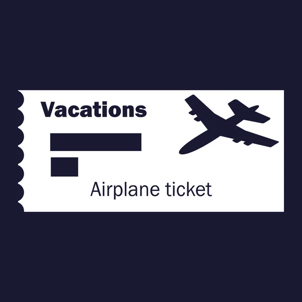 Vector ikonen flygbiljett. Semester. — Stock vektor
