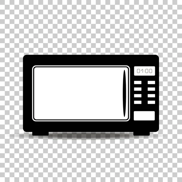 Icono vectorial de horno de microondas negro sobre fondo blanco. Hom. — Vector de stock