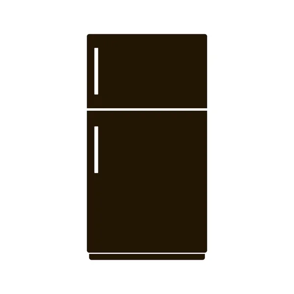 Vector ikon svart kylskåp på vit bakgrund. Hem App — Stock vektor
