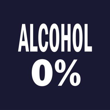 %0 alkol. Vektör simge koyu mavi zemin üzerine.