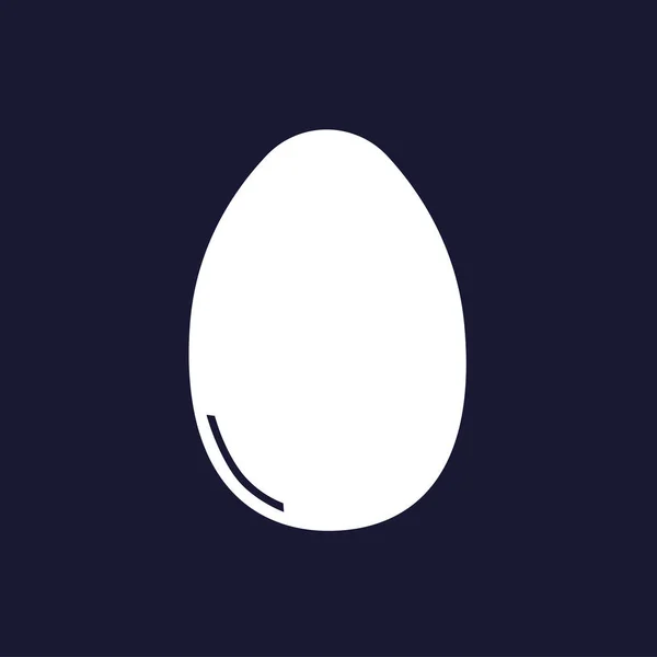 Icona dell'uovo. Icona vettoriale su sfondo blu scuro . — Vettoriale Stock