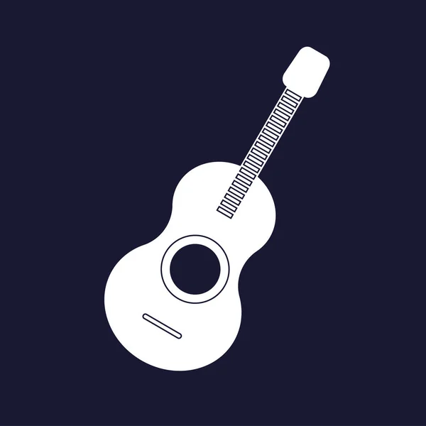 Guitar icon vector. Vector icon on dark blue background. — Stock Vector