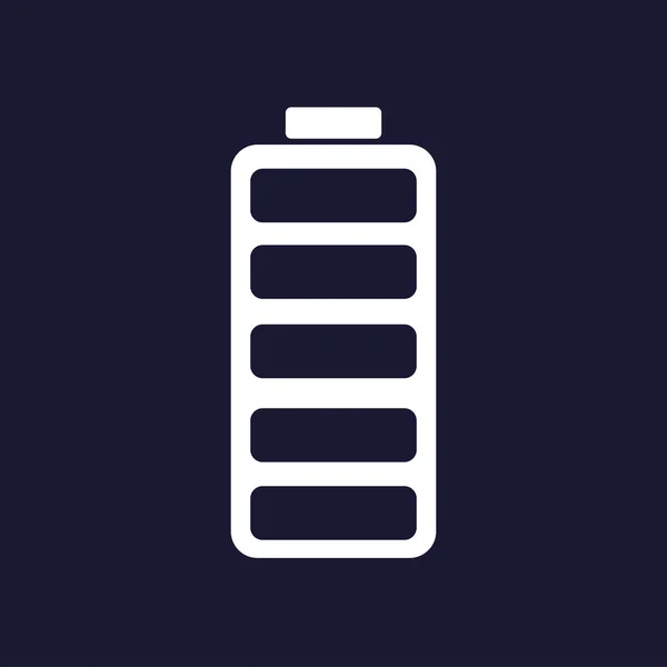 Vetor de ícone de bateria Símbolos de nível de carga total da bateria. — Vetor de Stock