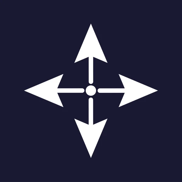Arrows pointing forward, backward, right and left. Vector icon o — Stock Vector