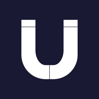 Vektör görüntü at nalı mıknatıs. Karanlık blu beyaz vektör simgesine