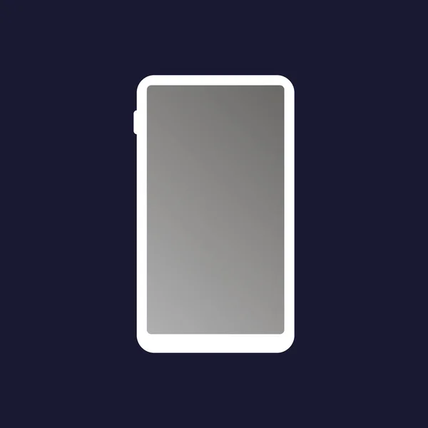 Imagen vectorial del teléfono móvil, smartphone. Icono de vector blanco en dar — Vector de stock